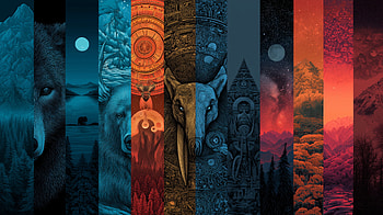 Psychedelic Cryptidcore — Dark Fantasy Nature Collage ( Quad ), Psychedelic, Dark Fantasy, Collage HD wallpaper
