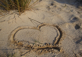 Sand Heart, nature, sand, heart, beach HD wallpaper