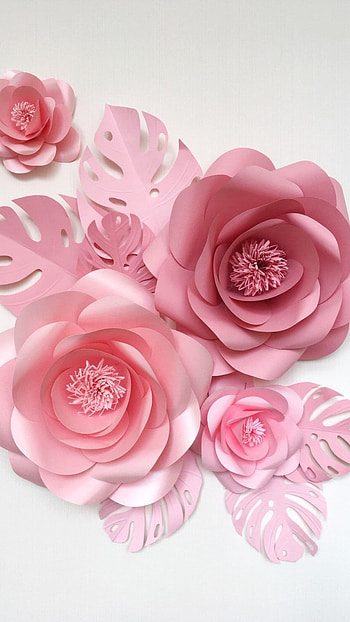 Paper Flowers, Pink HD phone wallpaper