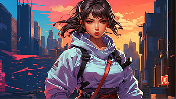 Biker Woman, Anime, woman, Japan HD wallpaper