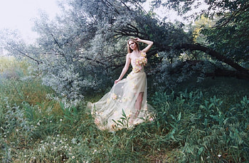 Beauty, fashion, lady, model, forest HD wallpaper