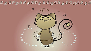 Music, Dance, Vector, Cat, Notes HD wallpaper