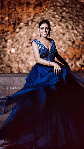 Eesha Rebba, Blue Dress HD phone wallpaper