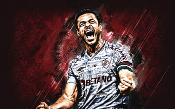 Fred, portrait, Fluminense, Frederico Chaves Guedes, Brazilian soccer player, burgundy stone background, Serie A, Brazil, soccer HD wallpaper