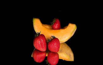 fruits, melon, strawberry, yummy HD wallpaper