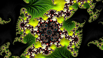 Trippy Psychedelic Fractal, green, dark, black, Abstract, fractal, abstract green, abstract black HD wallpaper