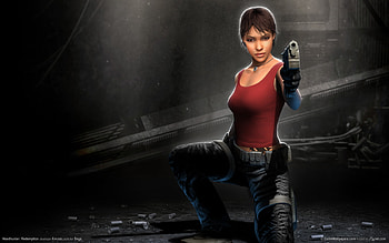 Redemption, wide, girl, ps2, action, attack, red, game, gun, headhunter HD wallpaper
