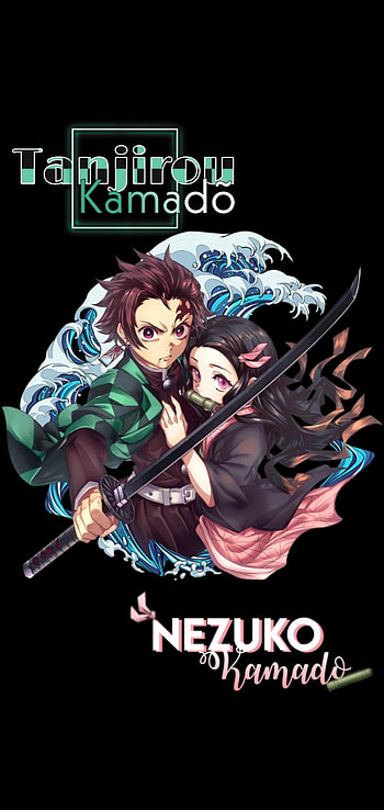 Demon Slayer, art, tanjiro, nezuko HD phone wallpaper