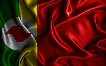 Barretos flag, , silk wavy flags, brazilian cities, Day of Barretos, Flag of Barretos, fabric flags, 3D art, Barretos, cities of Brazil, Barretos 3D flag HD wallpaper