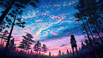 Anime Girl In Outdoor Woods, anime-girl, woods, artist, artwork, art, digital-art, outdoor HD wallpaper