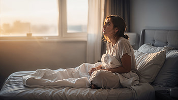 Sunlit Awakening — Waking Up, Woman, Bed, Bedroom HD wallpaper