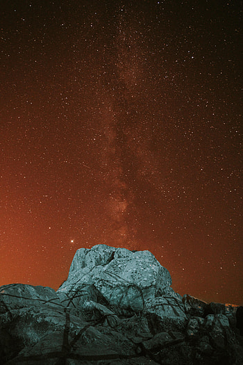 Nature, Stars, Night, Rock, Starry Sky, Nebula, Stone HD phone wallpaper