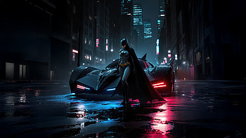 Batwoman With Batmobile, batwoman, batmobile, superheroes, artwork, art, digital-art, ai, deviantart HD wallpaper