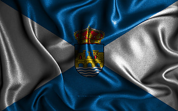 Pontevedra flag, , silk wavy flags, spanish cities, Day of Pontevedra, Flag of Pontevedra, fabric flags, 3D art, Pontevedra, cities of Spain, Pontevedra 3D flag HD wallpaper