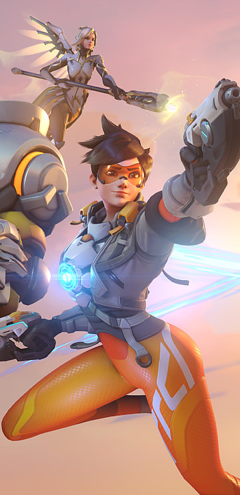 Mercy (Overwatch), Tracer (Overwatch), video game, Overwatch 2 HD phone wallpaper