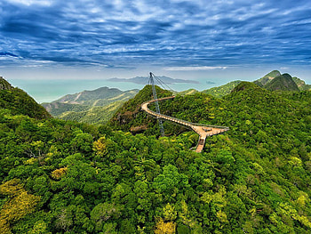 Langkawi Travels, Sky blue green forest, Malaysia HD wallpaper