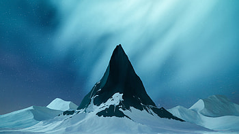 Aurora Peak — Snowy Mountain Nightscape, Snowy Mountain, Landscape, Nightscape, Nature HD wallpaper