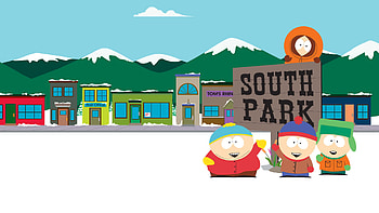 South Park sign, Cartman, Kenny, Kyle, Stan, WQ, 1440p resolution HD wallpaper