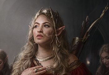 5th Oath of the Red Army (detail), girl, elf, justyna gil, jewel, fantasy, 5th oath of the red army, face, luminos, princess HD wallpaper