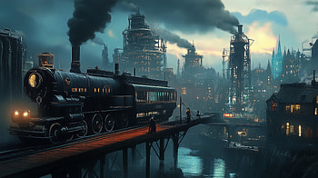 Steam-Powered Industrial Elegance:, industrial, factory, train, steam HD wallpaper