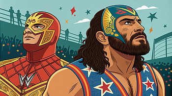 WWE Warriors: Epic Ultra Showcase, WWE, wrestling, superhero, illustration, mask HD wallpaper