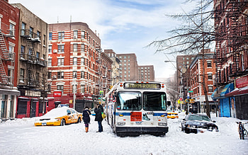 Cities, People, Winter, Snow, City, Movement, Traffic, Life, Bus HD wallpaper