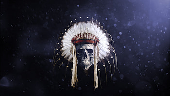 Native American, Dark, Skull, Feather HD wallpaper