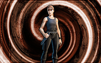 Sarah Connor, brown grunge background, Fortnite, vortex, Fortnite characters, Sarah Connor Skin, Fortnite Battle Royale, Sarah Connor Fortnite HD wallpaper
