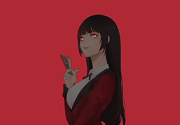 Artwork, Yumeko Jabami, poker, Kakegurui HD wallpaper