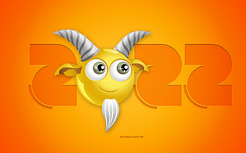 2022 Capricorn Year, Happy New Year 2022, yellow background, 3D Capricorn zodiac sign, 2022 New Year, Capricorn zodiac sign, 2022 concepts, Capricorn HD wallpaper