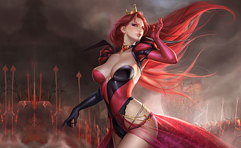 Fantasy girl, li fengyang, girl, fantasy, red HD wallpaper
