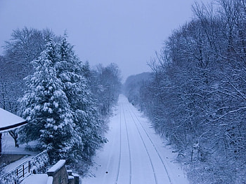 Glyndon Bridge, bridge, snow, glyndon HD wallpaper