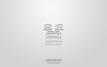 Email hosting 3d icon, white background, 3d symbols, Email hosting, networks icons, 3d icons, Email hosting sign, networks 3d icons HD wallpaper