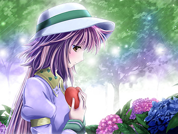 Anime girl, doll, anime, fantasy, flower, girl, heart, hat HD wallpaper