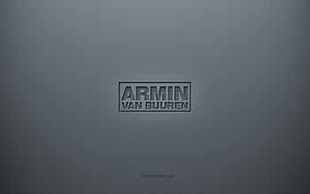 Armin van Buuren logo, gray creative background, Armin van Buuren emblem, gray paper texture, Armin van Buuren, gray background, Armin van Buuren 3d logo HD wallpaper