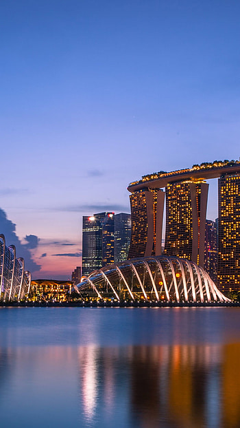 Singapore, Marina Bay at night, U HD phone wallpaper