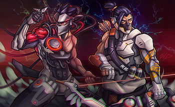 Genji And Hanzo Overwatch Artwork, genji-overwatch, hanzo-overwatch, artist, artwork, digital-art, deviantart HD wallpaper