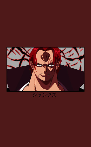 One Piece Shanks, yonko, Conquers haki, box logo, red hair, haki, one piece, straw hat, sea, red, akagami, emperor, mugiwara, bogo, anime HD phone wallpaper