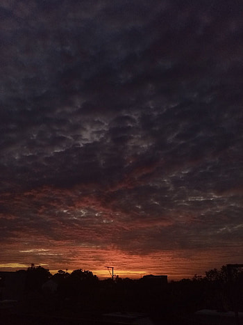Red Sky, cloud, sunset, orange sky HD phone wallpaper
