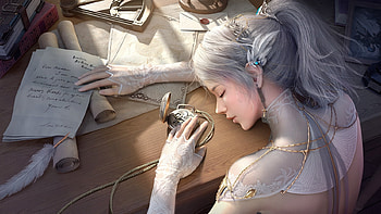 Sleeping beauty, frumusete, gorgeous, stuff, girl, elf, hand, superb, view from the top, fantasy, jiahao yu, luminos, princess, sleep HD wallpaper