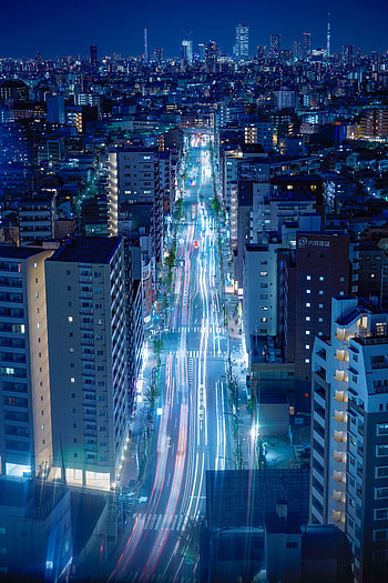 Cities, Night, City, Lights, Movement, Traffic, Megapolis, Megalopolis, Street, Tokyo HD phone wallpaper