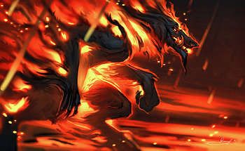 Art, Fire, Flame, Predator HD wallpaper