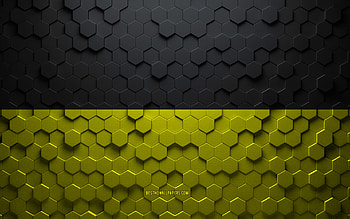 Flag of Aachen, honeycomb art, Aachen hexagons flag, Aachen, 3d hexagons art, Aachen flag HD wallpaper