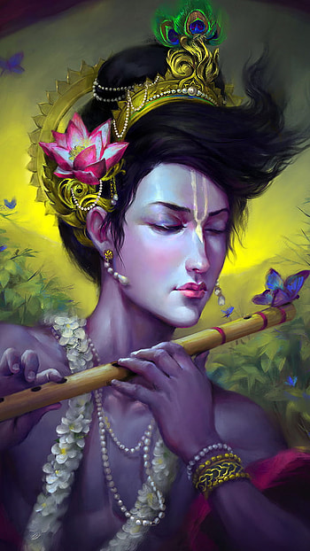 krishna, blue, radha, god HD phone wallpaper