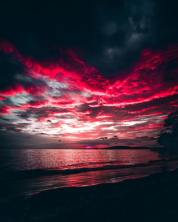 Nature, Sunset, Sea, Night, Clouds, Shore, Bank HD phone wallpaper