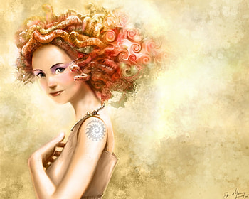 Medusa Dance, girl, colours, fantasy, snakes HD wallpaper