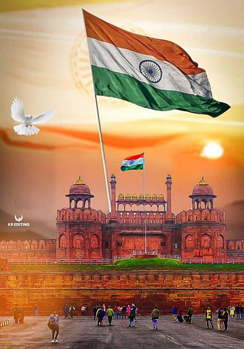 Flag on fort, Redfort, India HD phone wallpaper