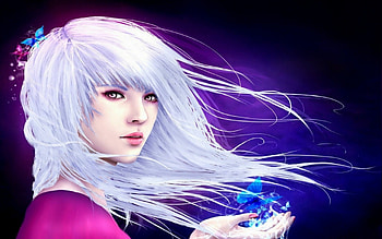 ★Effects of Butterflies★, colorful, cute, colors, Fantasy, charm, butterflies, magical, lips, adorable, female, eyes, effects, beautiful, pretty, love, white hair, cool, face, girls, women, lovely, splendor, hair HD wallpaper