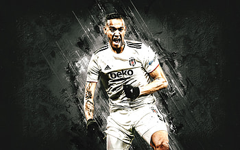 Josef De Souza, Besiktas, Brazilian football player, midfielder, white stone background, De Souza Besiktas, football, Turkey HD wallpaper