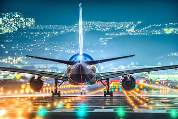 Flight preparations, Runway lights, Aviation infrastructure, Clear visibility HD wallpaper